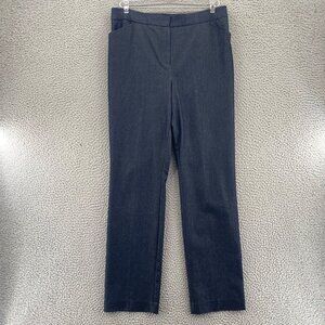 Chicos Pants Womens 1 US 8 Secret Stretch Navy Straight Leg Trousers Office Work